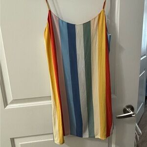 Reformation Lindsay Starburst Rainbow striped dress